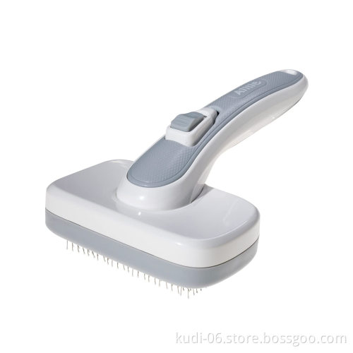 One Button Self-Cleaning Wire Bristle Pet Hair Grooming Slicker Brush